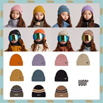 2122USS2 Korean ski hat men and women with the same winter outdoor sports anti-cold and warm knitted suede hat