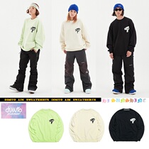 1920DIMITO Korean ski sweater men and women single double plate round neck warm base long loose sweater