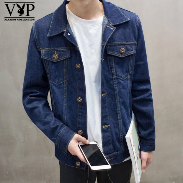 Mẫu áo thu đông 2018 nam Hàn Quốc giản dị áo khoác denim nam mỏng tay dài áo khoác nam quần áo thủy triều hoang dã áo trung niên