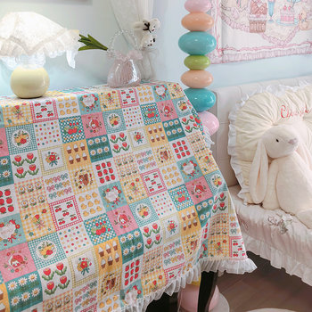 Forest pastoral style piano cover cotton linen refrigerator cover towel dustproof freezer cover anti-dirty pad home fabric decoration