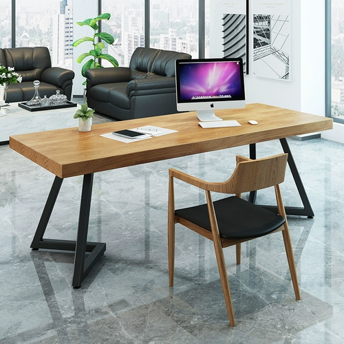 Твердый деревянный чердак офис книжный столик спальня спальня семейство минималистская современная сетка красная простая компьютер на рабочем столе Nordic