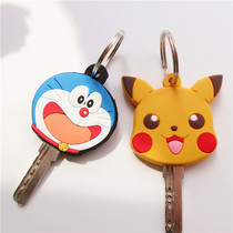 Cute cartoon soft silicone key set Creative Access card cover key chain pendant female