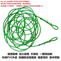Plastic-coated steel wire clothesline portable dormitory outdoor travel non-perforated wind-proof sunless clothes