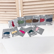 Leather bbclip children headgear Korean hairclip simple Joker personality girl Lady small grid hair jewelry hairpin