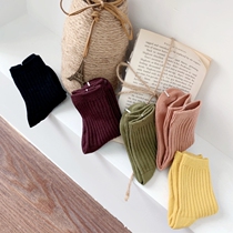 Childrens stacking socks 2019 spring and autumn New Girl socks Korean version of foreign style pure socks baby potholes