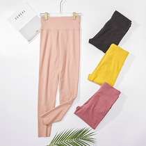 Lady Autumn Winter Ladies Warm Pants High Waist Kneecap Kneecap Bottom Pants Single Piece LEATHER PANTS TIGHT FIT BODY COTTON SWEATER PANTS THIN