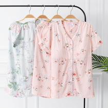 With Chest Cushion Pyjamas Woman Summer Slim pure cotton short sleeves 7 Pants Fresh ins Wind Breeze Free bra Home Home Clothing