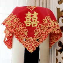 Cylindrical air conditioning red cover cloth round Heineken Glimelight dust-proof air conditioning cover towels embroidered Chinese large red