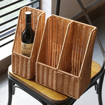 Fields Garden Retro Decoration Containing Basket storage basket Woven Tabletop Debris basket red wine rack Wine Bottle Basket Plastic