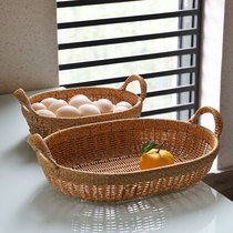 Tian Garden Big Day Style Fruit Pan Imitation Vine choreography Living room Zero food basket Kitchen Vegetables Outdoor Picnic Water Fruit Basket Bread Basket