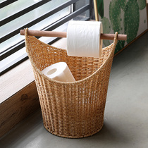 ins creative European style paper towels containing barrel home retro decoration zero food basket imitation vine living room debris basket storage basket