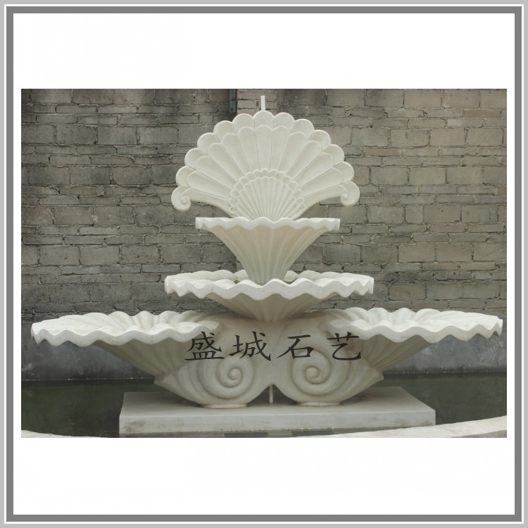 Custom Sandstone Sculptures Large Shells Spray Pool Sand European-style embossed background wall landscaped outdoor fountains