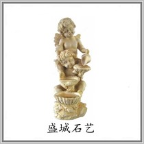 Sandstone relief Sandstone fountain Angel swirling water feature Water wall Courtyard water feature European fountain Glass fiber reinforced plastic sculpture