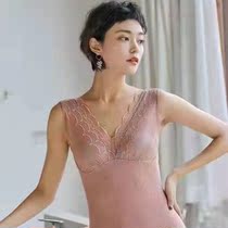 Womens camisole vest womens autumn new base inside Big V collar short slim sleeveless jacket wear beauty back