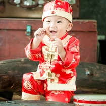 Boys costume 2021 Spring childrens young mens clothing male baby 100 days old baby festive Festival Red
