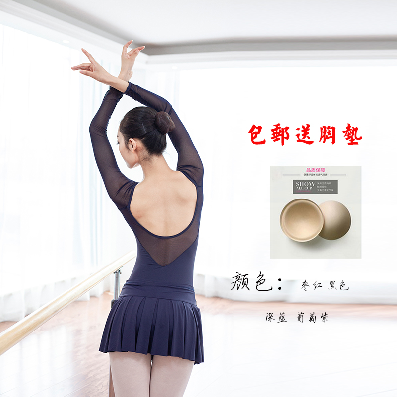 New long-sleeved winter body suit practice suit milk silk mesh yoga Shebin practice suit art test multi-color