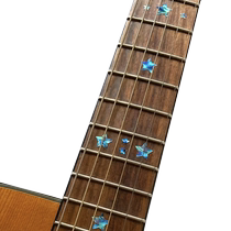 Japan-made JOCKOMO star-shaped electric wood folk guitar bass fretboard inlaid with shell-colored decorative stickers