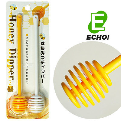 Japan ECHO plastic long handle honey stick jam Honey Spoon Coffee Stir Stick Jam Spoon 2 clothes