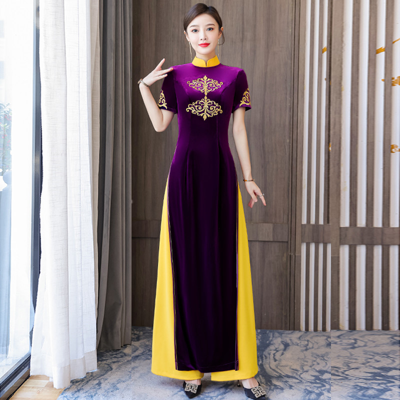  3XL+Purple golden velvet  