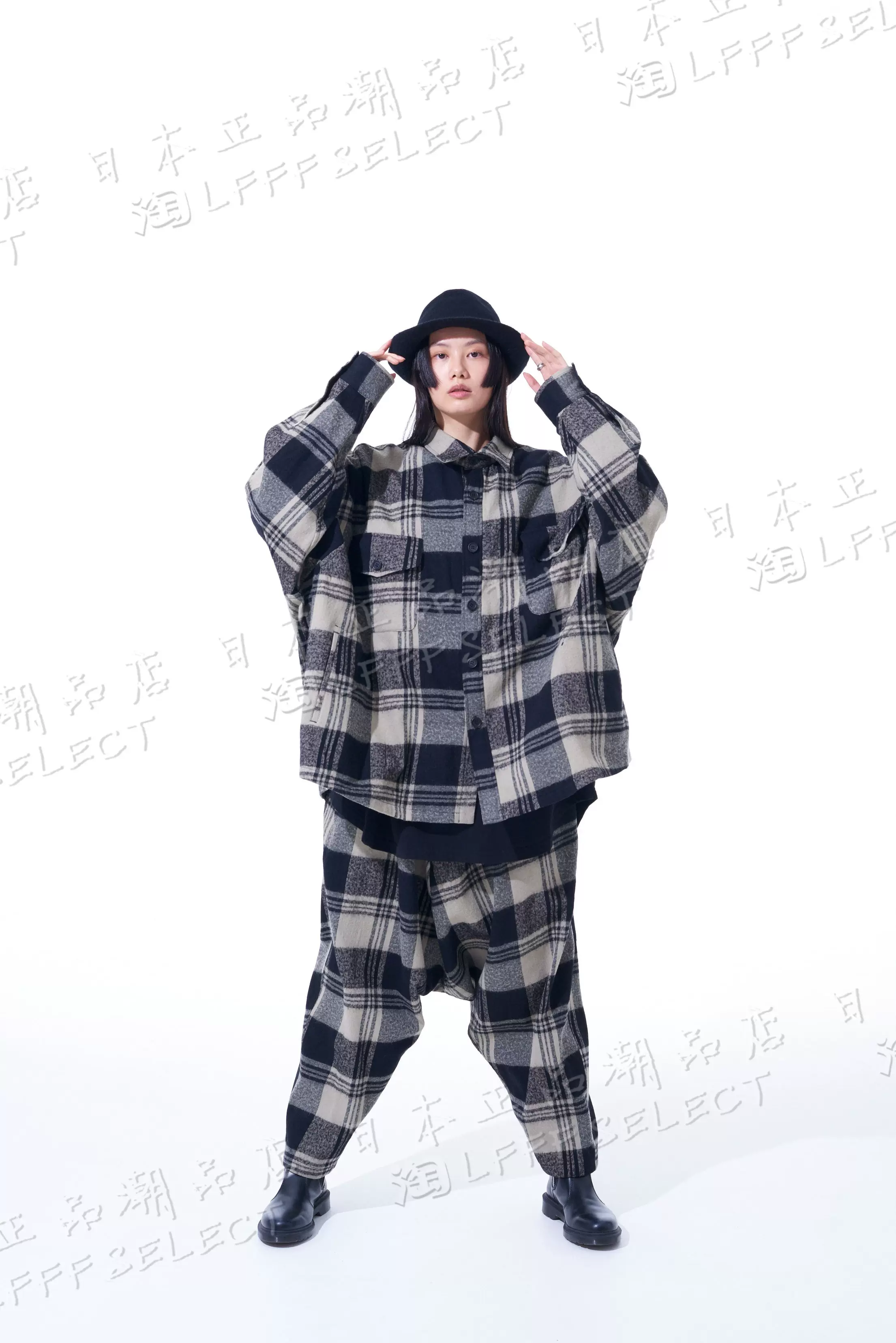 Японский закупочный агент Yohji Yamamoto s'yte SYTE смешанная войлочная клетчатая ткань pattern CPO куртка рубашка