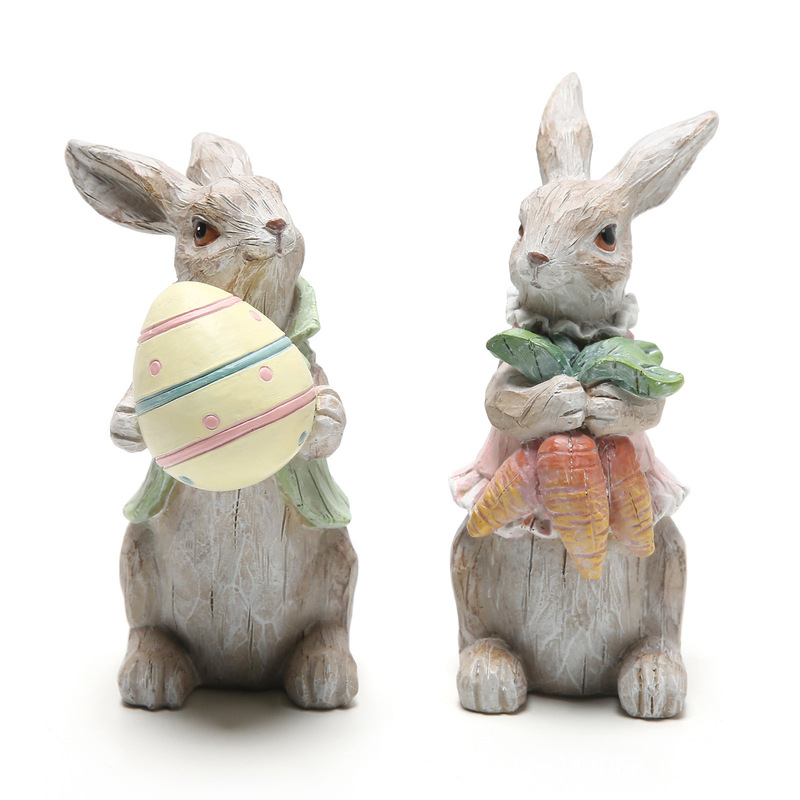 Cross-Border New Easter Bunny Garden Ornaments, Home Desktop Resin Ornaments, Creative Garden Ornaments