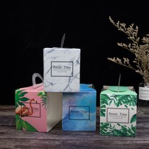 Triangle lasagna cake box baking 6 inch 8 inch Moussi point cut block packing box transparent portable cake box