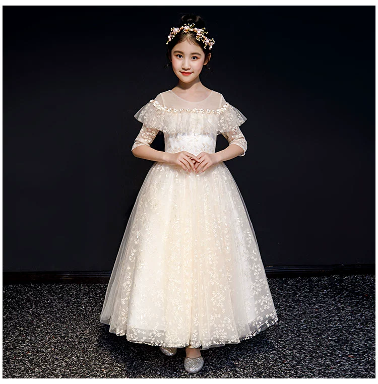 2019 trẻ em mới ăn mặc công chúa váy catwalk piano trang phục cô gái chủ nhà hoa cô gái ăn mặc nữ - Váy trẻ em váy bé gái