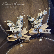 Fresh lily of the valley corsage bride and groom wedding senior forest suit brooch best man bridesmaid wedding pin accessories