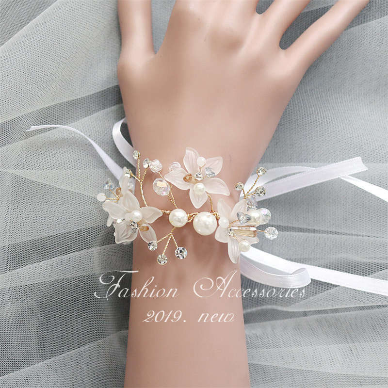 Bride's Wrist Flowers Bridesmaid Sisters Hand Flowers Korean Bracelet Flowers Wedding Hand Flowers Beautiful Dance Children's Hanfu Wrist Decoration