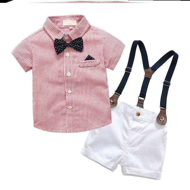 Baby boy's week old boy gown male summer suit boy baby full moon clothes hold baby bag pants suit Western suit