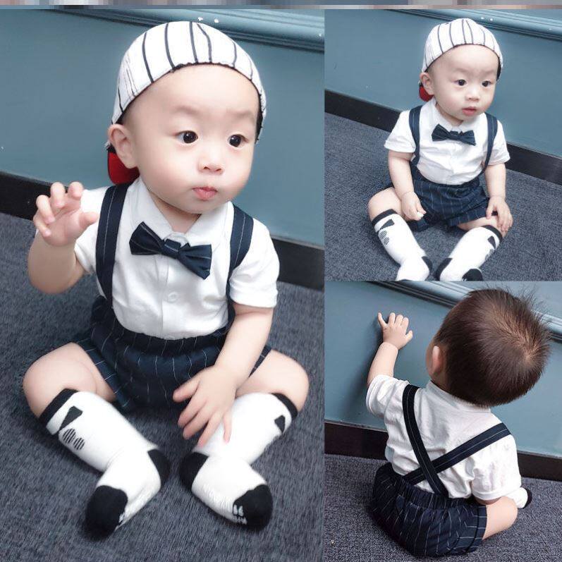 Catch Week-week-old dress Male baby Summer Costume Suit Boy Baby Full Moon Clothes Cuddling Bag Pants Suit West Suit