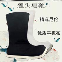 Boy Hanfu Boots Children Ancient Dress Cloth Shoes Flat Bottom Inner Heightening Teething Shoes Ancient Wind Soap Boots Male and female Chinese COS