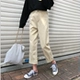 Mùa thu 2018 phiên bản Hàn Quốc của quần jeans cạp cao 9 điểm lỏng lẻo nữ sinh mới hoang dã là quần trắng mỏng thẳng