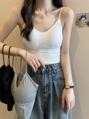 taobao agent Autumn detachable short top with cups, sexy underwear