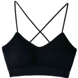 Черное нижнее белье, майка топ, летний бюстгалтер, красивая спина, с открытой спиной