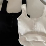 Белый базовый топ с чашечками, летняя майка топ, короткая футболка без рукавов, красивая спина