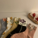 Милые летние тонкие японские носки, трехмерные дышащие гольфы в форме цветка, в цветочек, средней длины