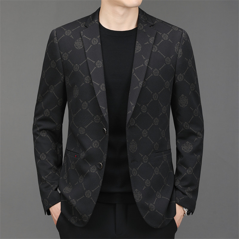 2021 autumn and winter style men's western-style clothes fashion casual regular 2nd grain buckle pence Western men's suit jacket business positive dress