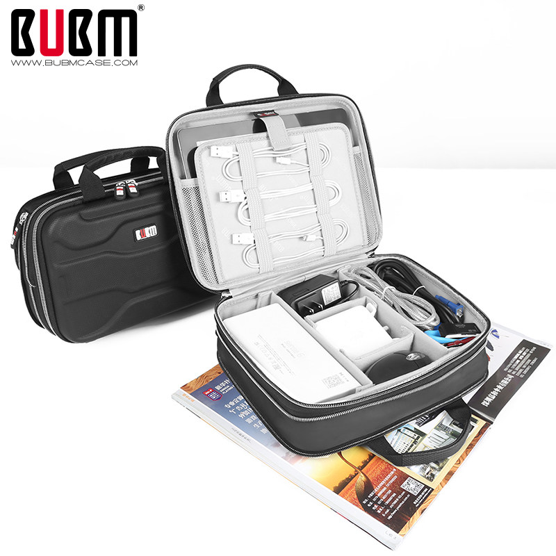Bubm EVA hard shell large capacity digital accessories storage finishing kit earphone charging data cable hard disk storage kit