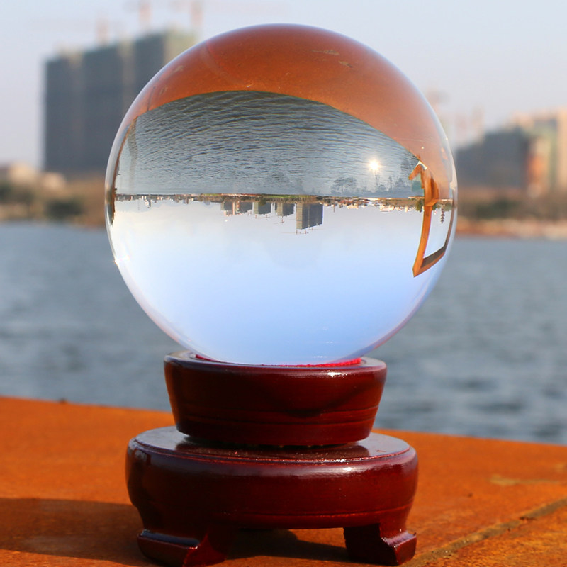 Transparent white crystal ball ornaments round ball home decoration size number creative