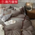 Bộ đồ giường miền Nam dày lông cừu san hô bốn mảnh lông cừu mùa đông ấm pha lê cashmere nhung chăn tấm Bộ đồ giường bốn mảnh