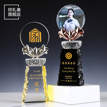 Creative Crystal Trophy Medal Customized Love Charity Company Gala Enterprise Employees Zhou Nienqing Souvenirs
