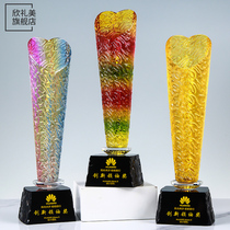 Crystal Trophy Custom Creativity Trophy Set For Anniversary Celebration Excellent Employee Love Public Welfare Event Trophy