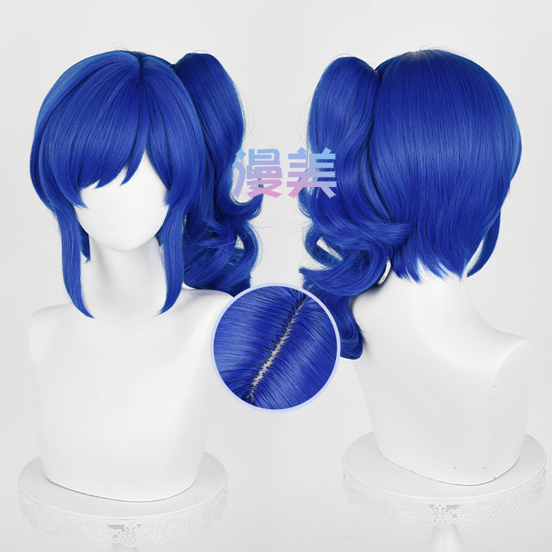 Anime Idol Event, Mizuyu Aoi Cosplay Wig, Side-Parted Realistic Scalp Top, Ponytail with Tiger Clip