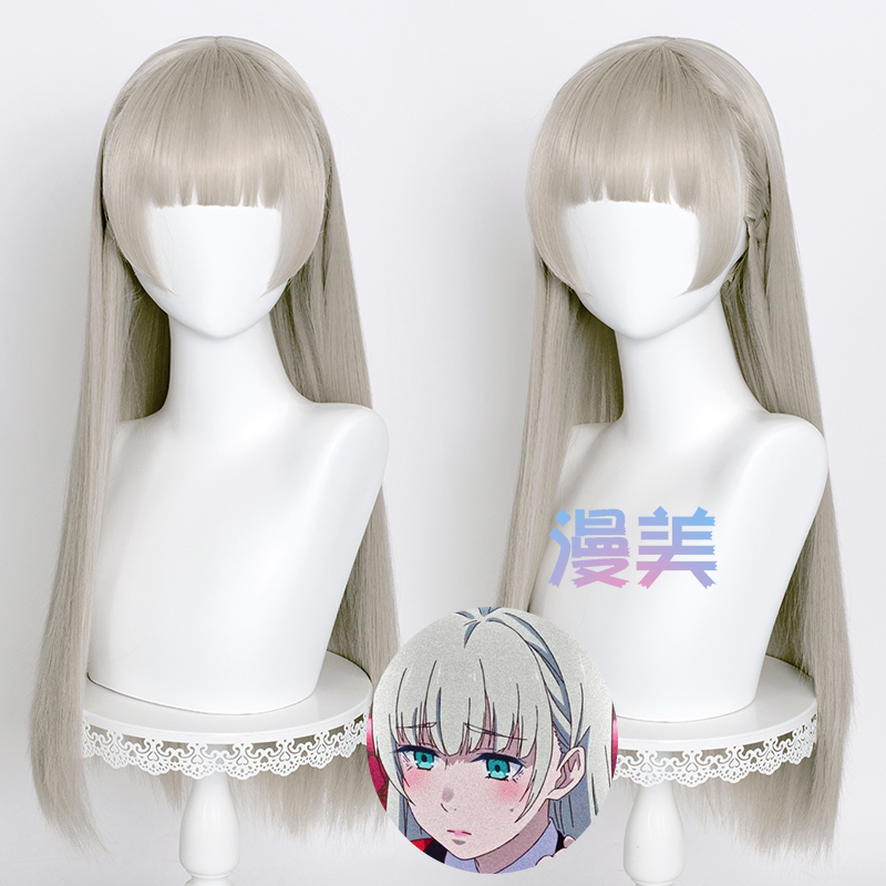 Manmei Kakegurui Season 2 Momozaki Rikka/Jia Cosplay Wig, Light Gray Long Braided Hairstyle Manmei Kakegurui Season 2 Momozaki Rikka/Jia Cosplay Wig, Light Gray Long Braided Hairstyle