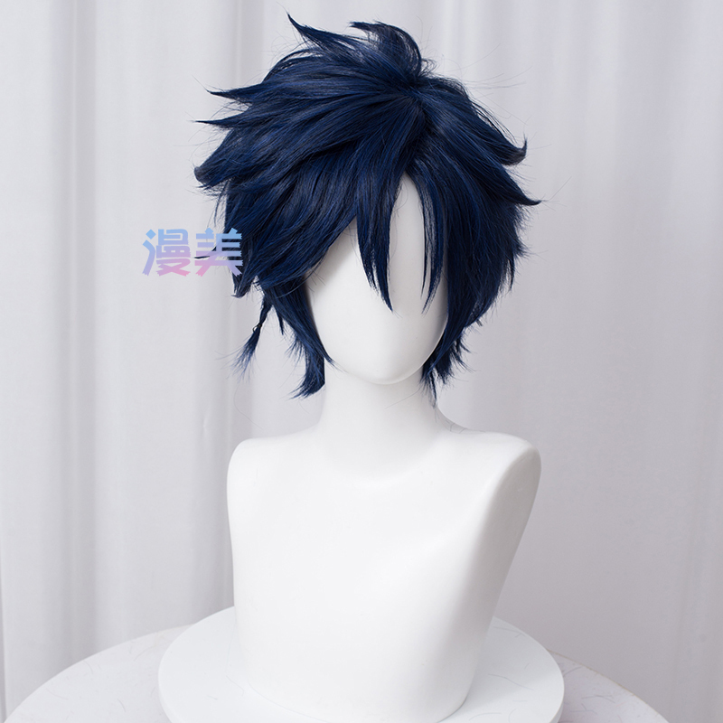 Manmei King of Glory Star Child Oriental Yao Cosplay Wig Blue-Black Flipped up