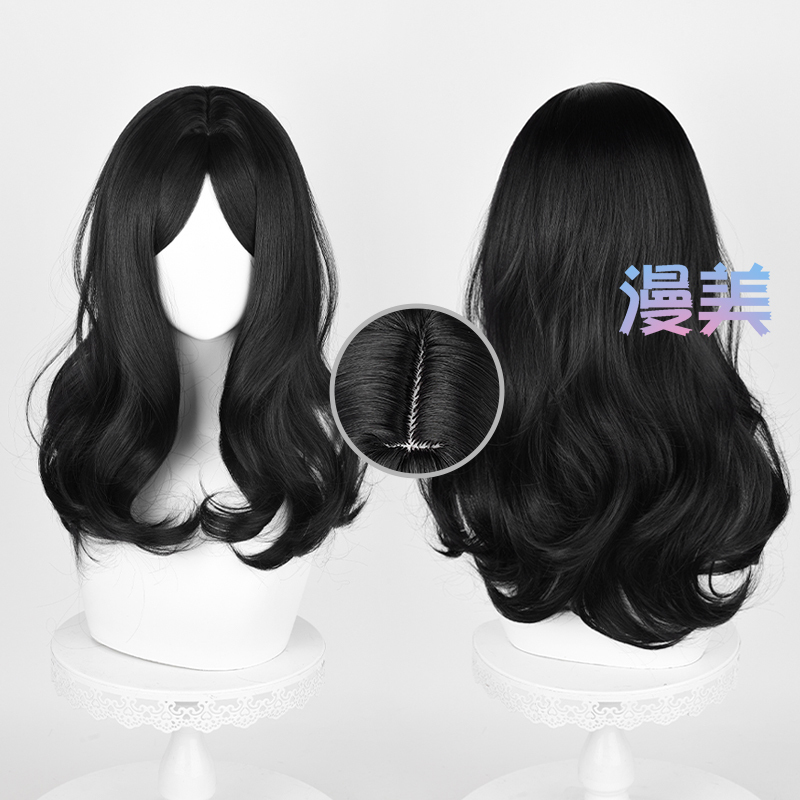 Anime Attack on Titan Pickle Fingel Cosplay Wig, Realistic Scalp Top, Pure Black Curly Hair