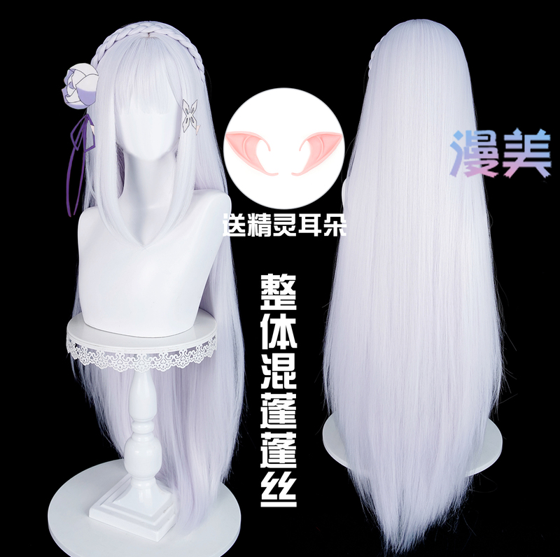 Anime: Life in a Different World from Zero - Emilia Emilia Cosplay Wig, Two Versions Available