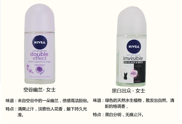 Nhập khẩu Nivea nam giới và phụ nữ chống mồ hôi mùi hương nước hoa cốc lỏng nách chăm sóc cơ thể khử mùi sương