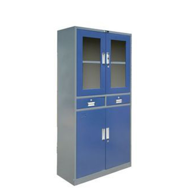 Office Furniture Steel File Cabinet Office Cabinet Data File Cabinet Two Drawn Glass Door Iron Cabinet Blue - Taobao